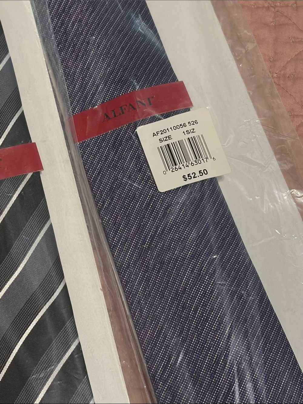Alfani set of 3 Black & Silver Striped Men's Ties